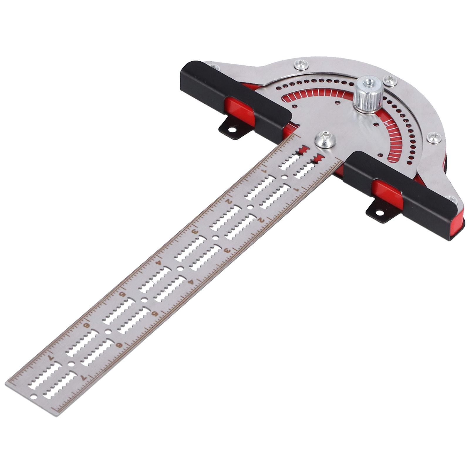 10in Stainless Steel Protractor Woodworking Edge Ruler with Scales for Carpenters DIY Craftsmen