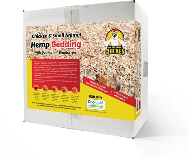 My Favorite Chicken Chicken and Small Animal Hemp Bedding with DooKashi Odor Eliminator， 10-lb box