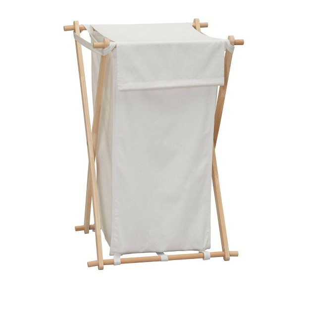 Household Essentials Wood X frame Hamper White