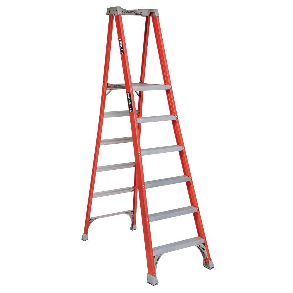 Louisville Ladder 6 ft. Fiberglass Pinnacle Platform Ladder with 300 lbs. Load Capacity Type IA Duty Rating FXP1706