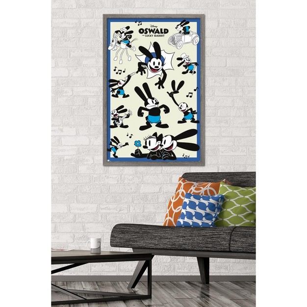 Trends International Disney 100th Anniversary Oswald The Lucky Rabbit Framed Wall Poster Prints