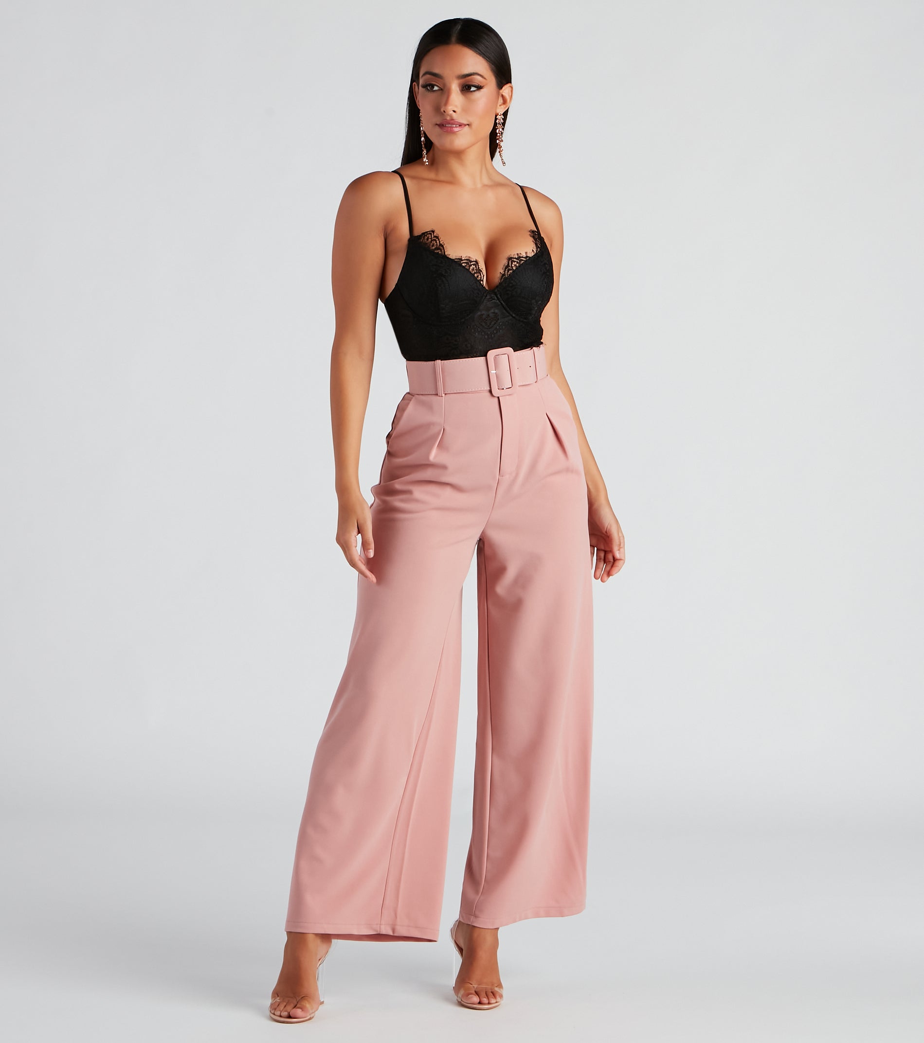 Flip In Reverse Belted Trouser Pants