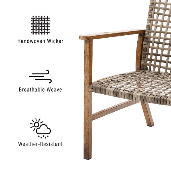 Ridley 2Pc Outdoor Wicker And Metal Armchair Set