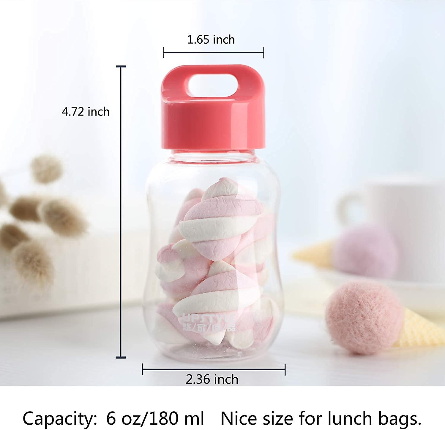 6oz Kids Small Water Bottle For School Food Grade Plastic Mini Cute Juice Travel Sports Wide Mouth Mugs In Bulk For Milk/coffee/tea Kitchen Storage Cu