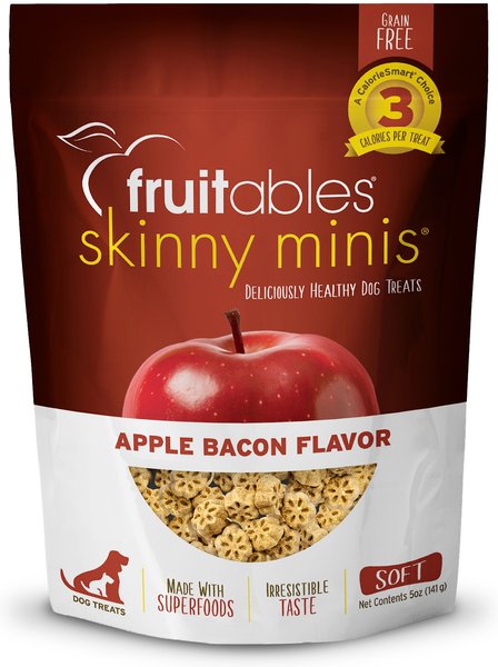 Fruitables Skinny Minis Apple Bacon Flavor Soft and Chewy Dog Treats