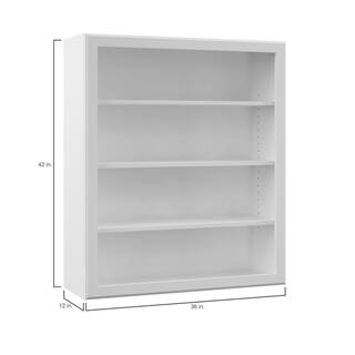 Hampton Bay Designer Series Elgin Assembled 36x42x12 in. Wall Open Shelf Kitchen Cabinet in White WOS3642-ELWH