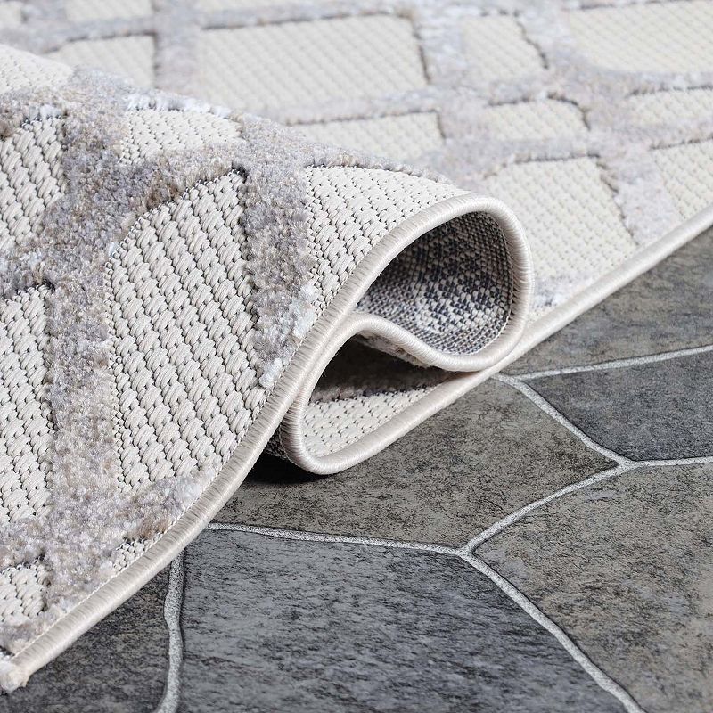 Superior Geometric Modern Diamond Lattice Indoor Outdoor Area Rug