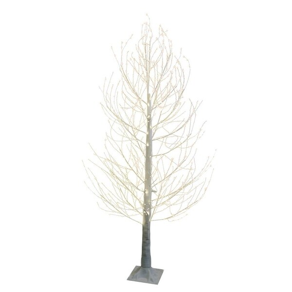 Kurt Adler 6Foot Winter White Twig Tree with 1300 Warm White Fairy LED Lights