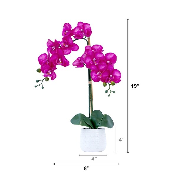 19 Artificial Purple Orchid with Decorative Vase