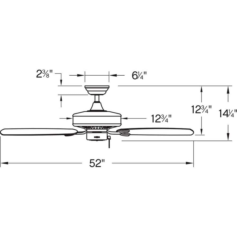 HINKLEY Oasis 60 in IndoorOutdoor Matte Black Ceiling Fan Pull Chain