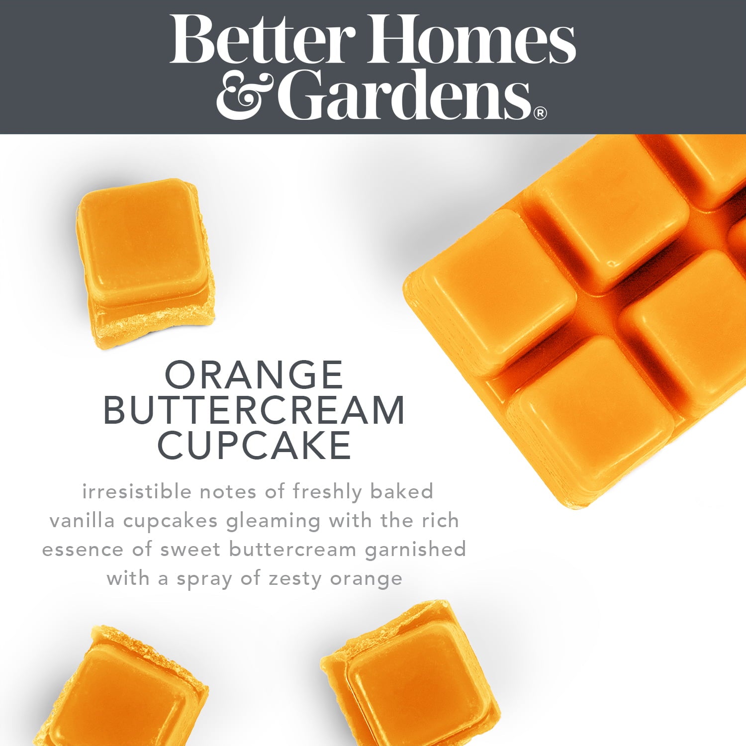 Orange Buttercream Cupcake Scented Wax Melts， Better Homes and Gardens， 2.5 oz (5-Pack)