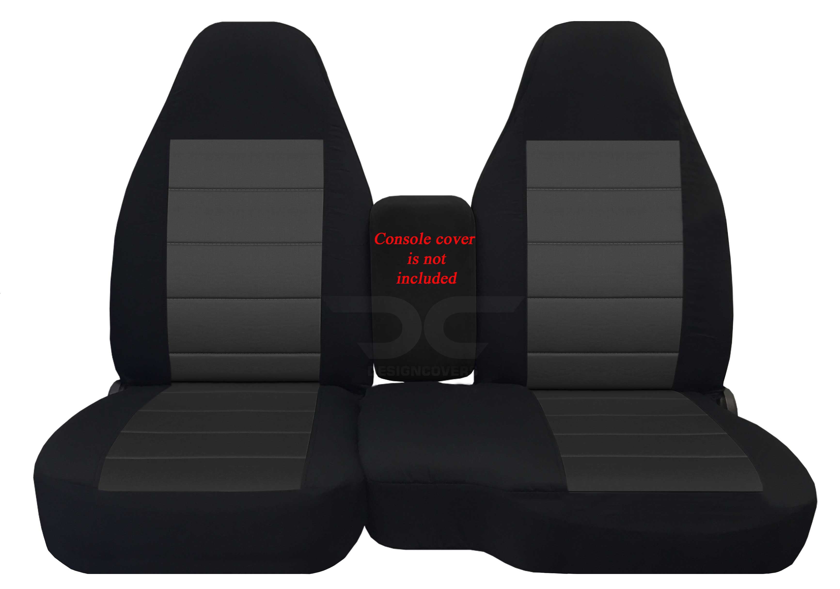 C5S-DC29-Designcovers Compatible with 2004-2012 Ford Ranger/Mazda B-Series pickup truck Two-Tone Cotton Truck Seat Covers (60/40 Split Bench):Black and Charcoal Cotton