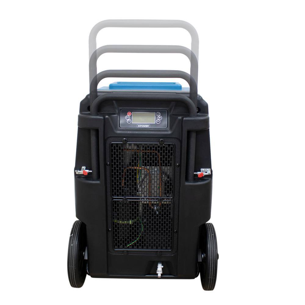 XPOWER 280-pint LGR Commercial Dehumidifier with Auto Purge Pump Handle and Wheels for Water Damage Restoration Basement XD-165L