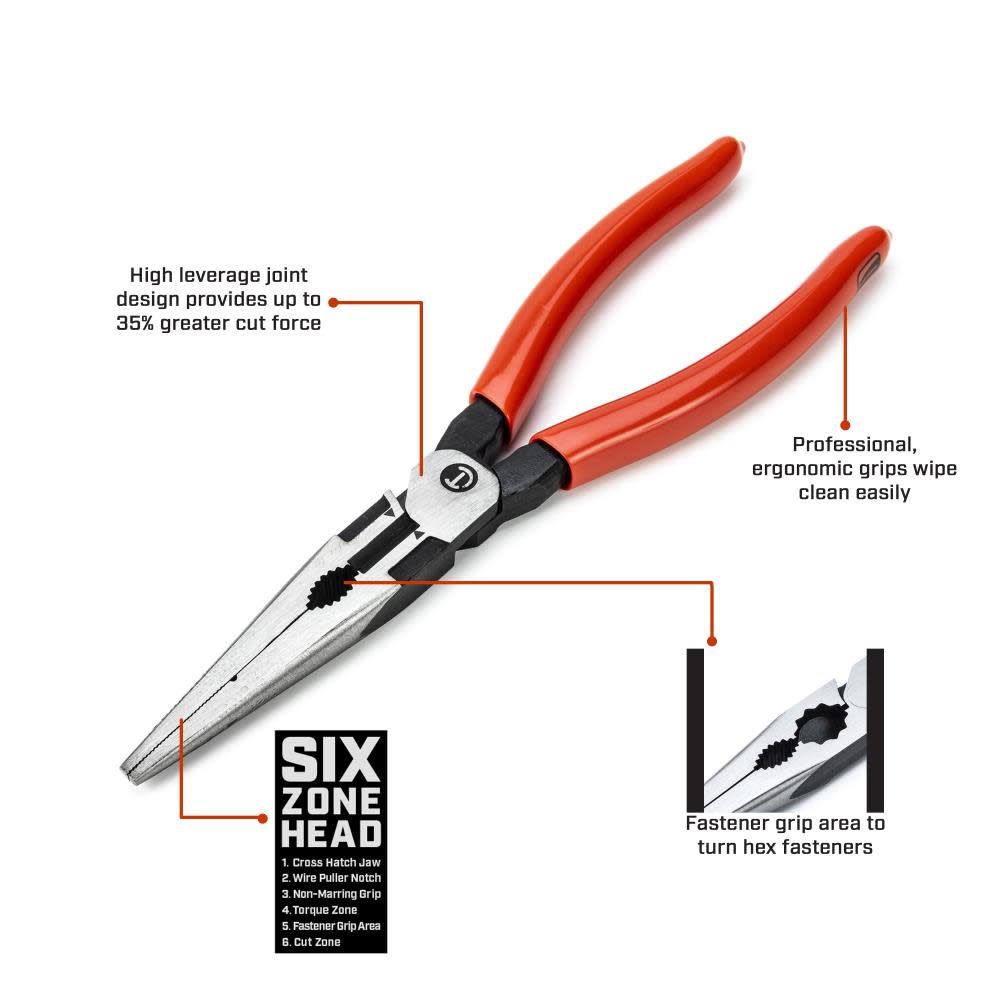 8 Z2 Long Nose Dipped Handle Pliers