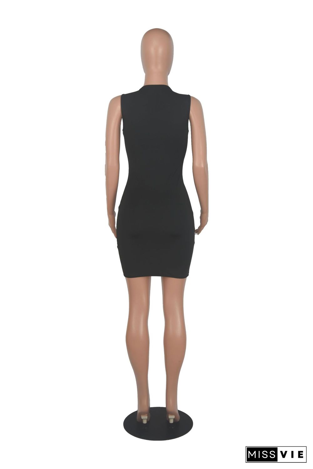 Sleeveless Hot Drill Bodycon Dress