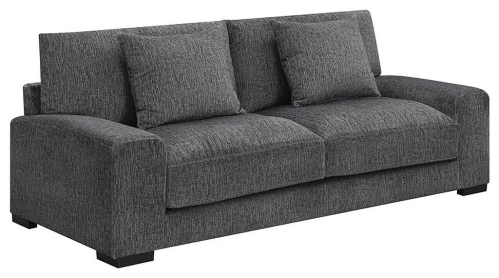 Porter Designs Big Chill Soft Microfiber Sofa   Gray   Transitional   Sofas   by Homesquare  Houzz