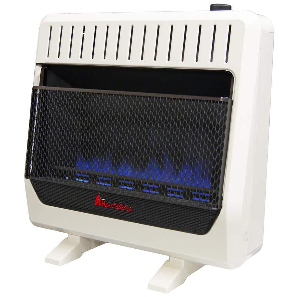 HearthSense 30000 BTU Ventless Dual Fuel Blue Flame Heater With Base and Blower TStat Control