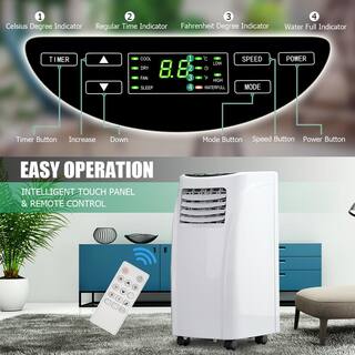 Costway 8000 BTU Portable Air Conditioner with Dehumidifier in White EP24619US