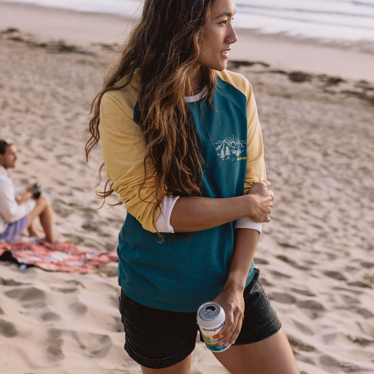 Riser Recycled Cotton LS T-Shirt - Blue Coral