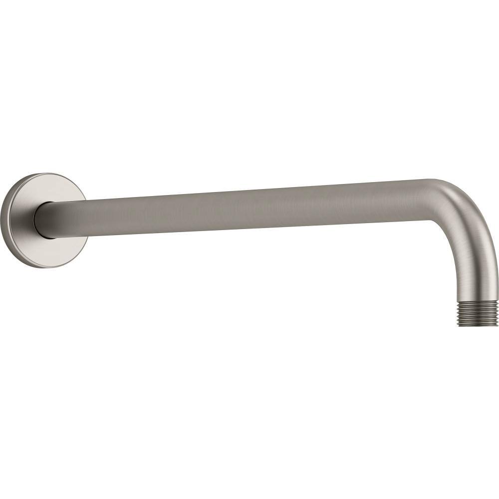 KOHLER Statement 19 in. Wall-Mount Single-Function Rain Head Shower Arm and Flange in Vibrant Brushed Nickel 26307-BN