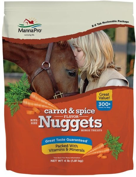 Manna Pro Bite-Size Nuggets Carrot and Spice Flavored Horse Training Treats