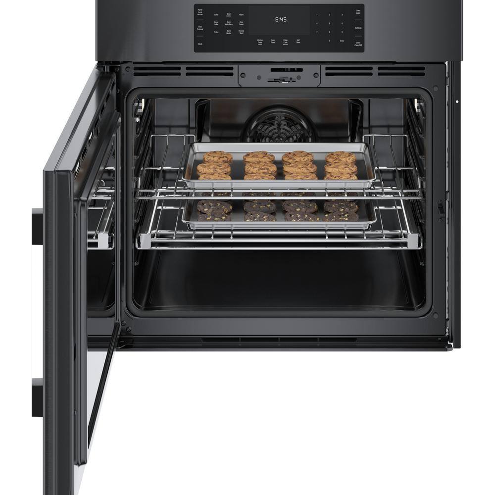 Bosch 800 Series 30 in. Built-In Smart Single Electric Convection Wall Oven w Left SideOpening Door in Black Stainless Steel HBL8444LUC