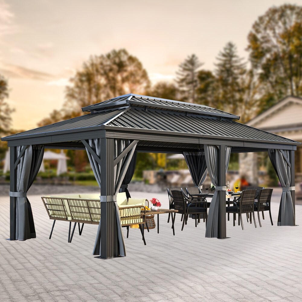 20 Ft. Wide Metal Outdoor Canopy Gazebo