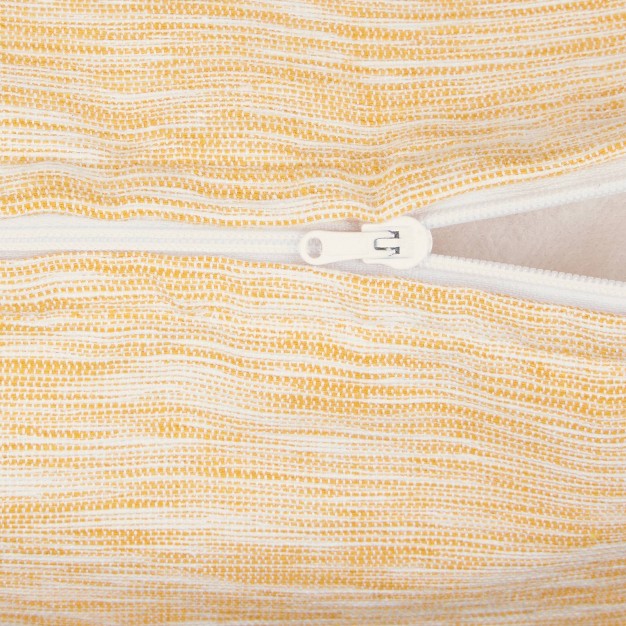 Tonal Recycled Cotton Square Throw Cover Honey Gold off white Design Imports