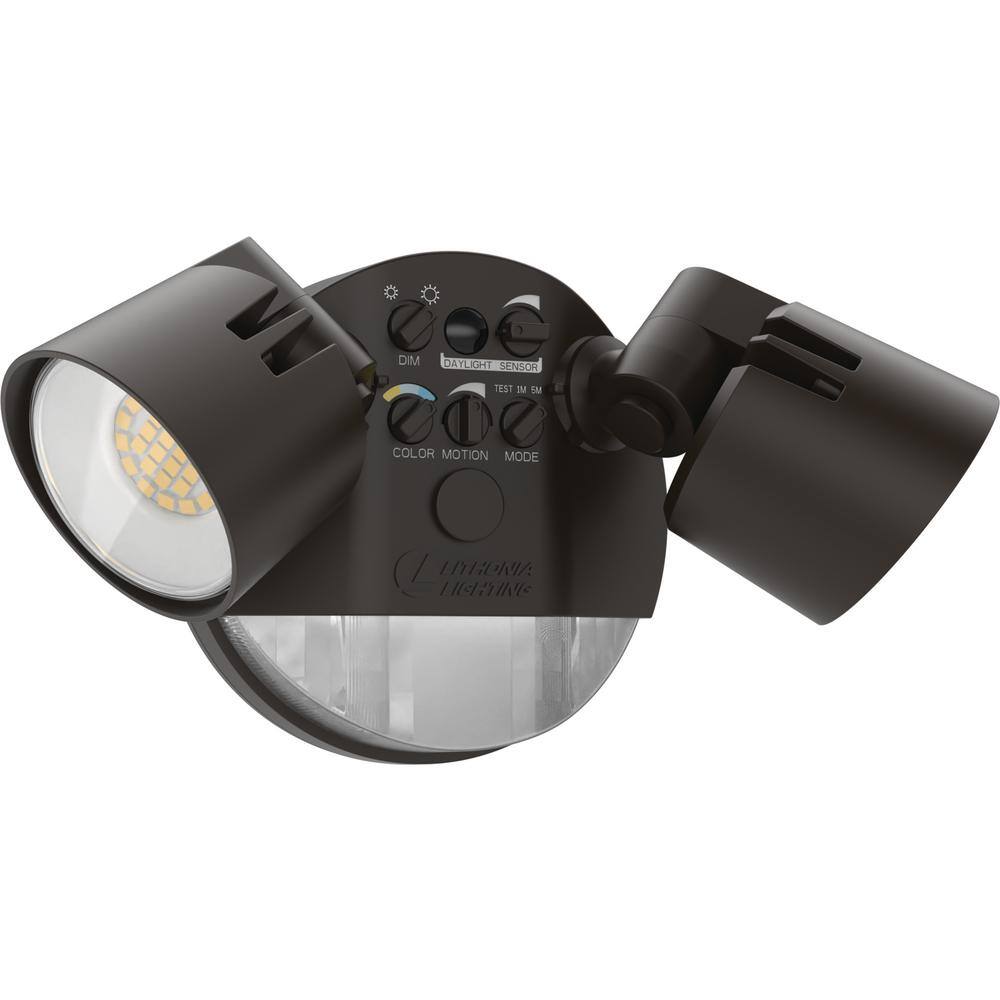 Lithonia Lighting Contractor Select HGX Dark Bronze Motion Activated Outdoor Integrated LED Flood Light with Photocell HGX LED 2RH ALO SWW2 120 PIR DDB M2