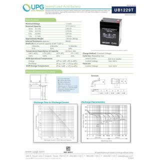 UPG 12-Volt 2.9 Ah F1 Terminal Sealed Lead Acid (SLA) AGM Rechargeable Battery UB1229T