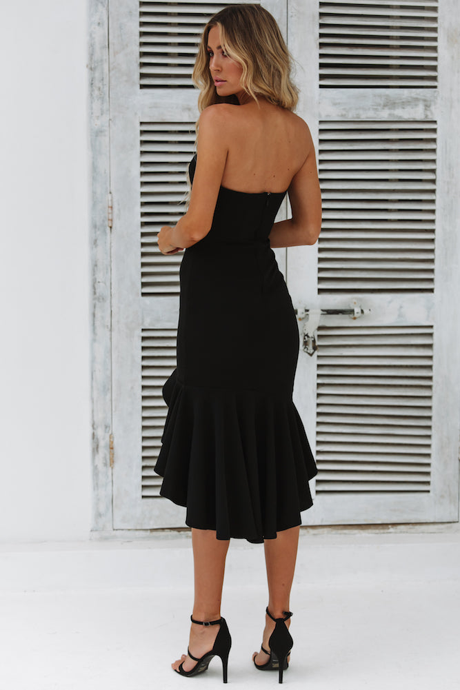 Night Shine Midi Dress Black