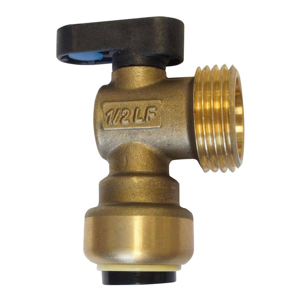 Tectite 12 in. Brass Push-To-Connect x 34 in. Male Hose Thread 90-Degree Washing Machine Ball Valve FSBWMAV