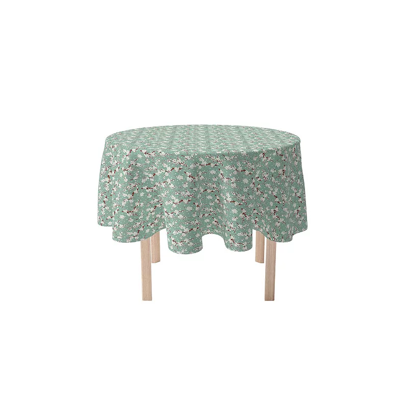 Round Tablecloth， 100% Polyester， 90 Round， Chinese Cherry Blossom