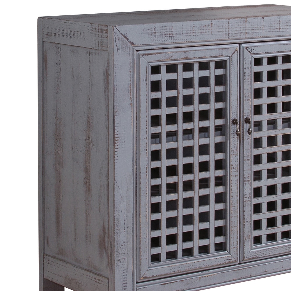 The Curated Nomad Raissa Distressed Finish Two door Accent Cabinet