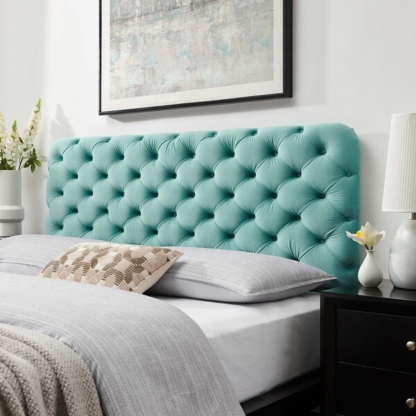 Lizzy Tufted Queen Performance Velvet Headboard - - 31910808