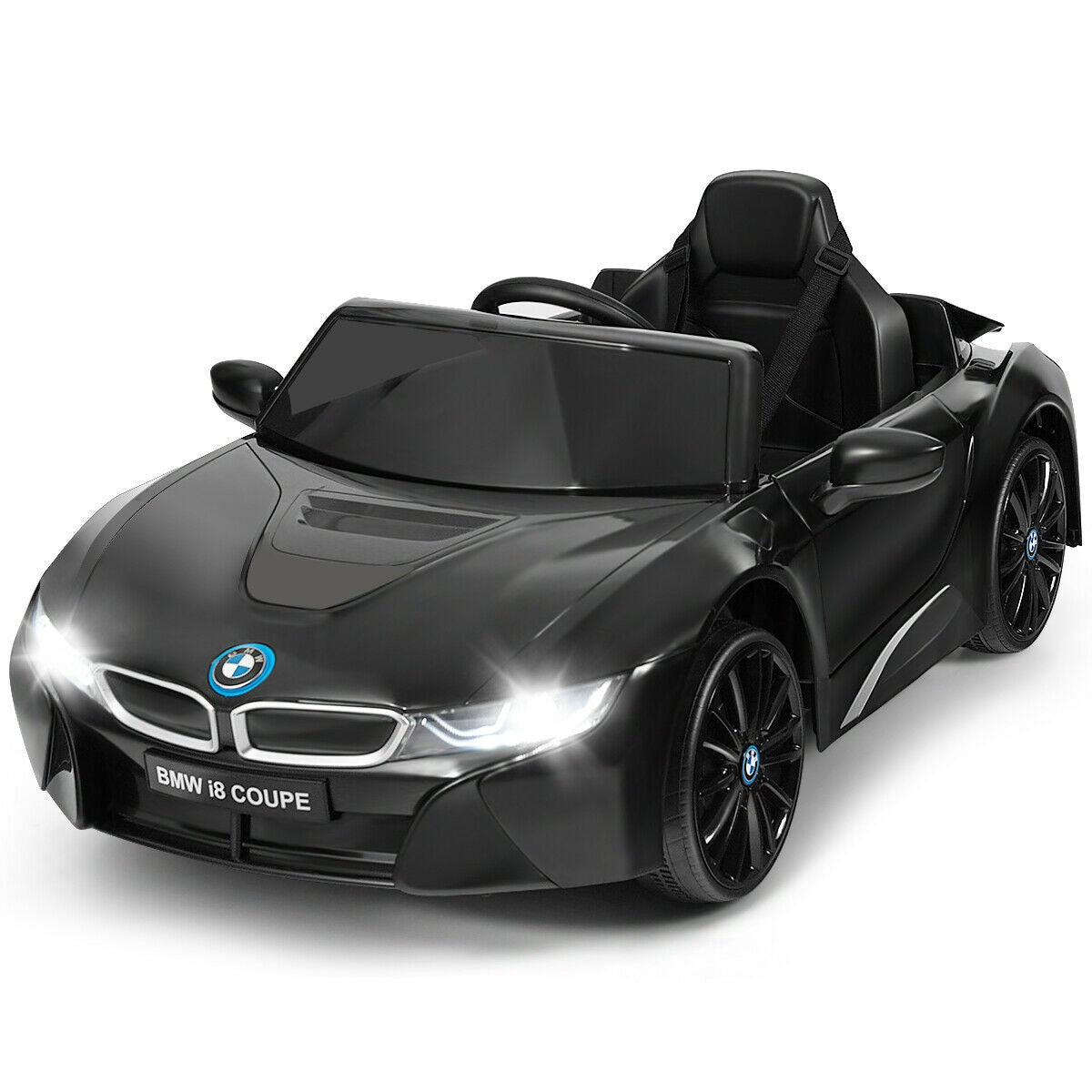 Costzon Ride on Car, Licensed BMW i8, 12V Battery Powered Electric Vehicle w/ 2 Motors, 2.4G Remote Control, 3 Speeds