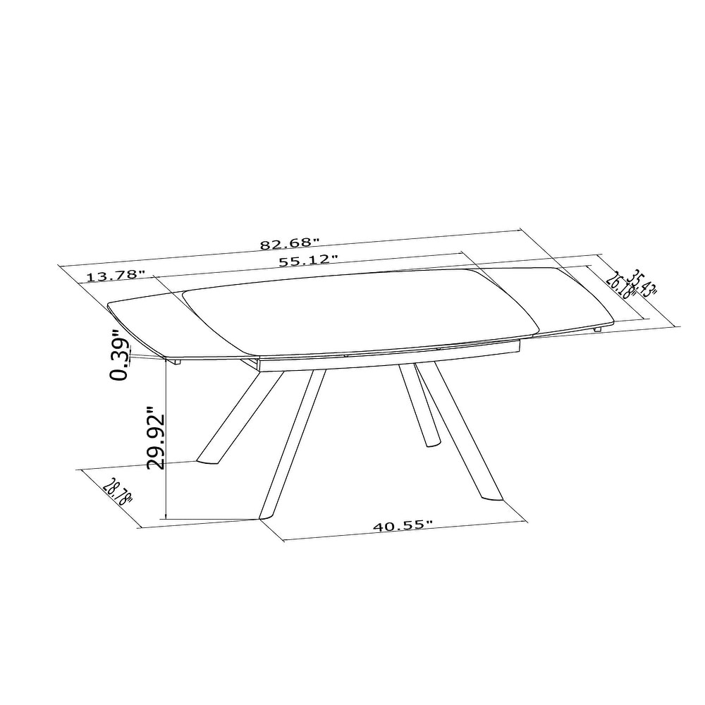 Somette Alisha Dining Table with Starphire Glass Finish