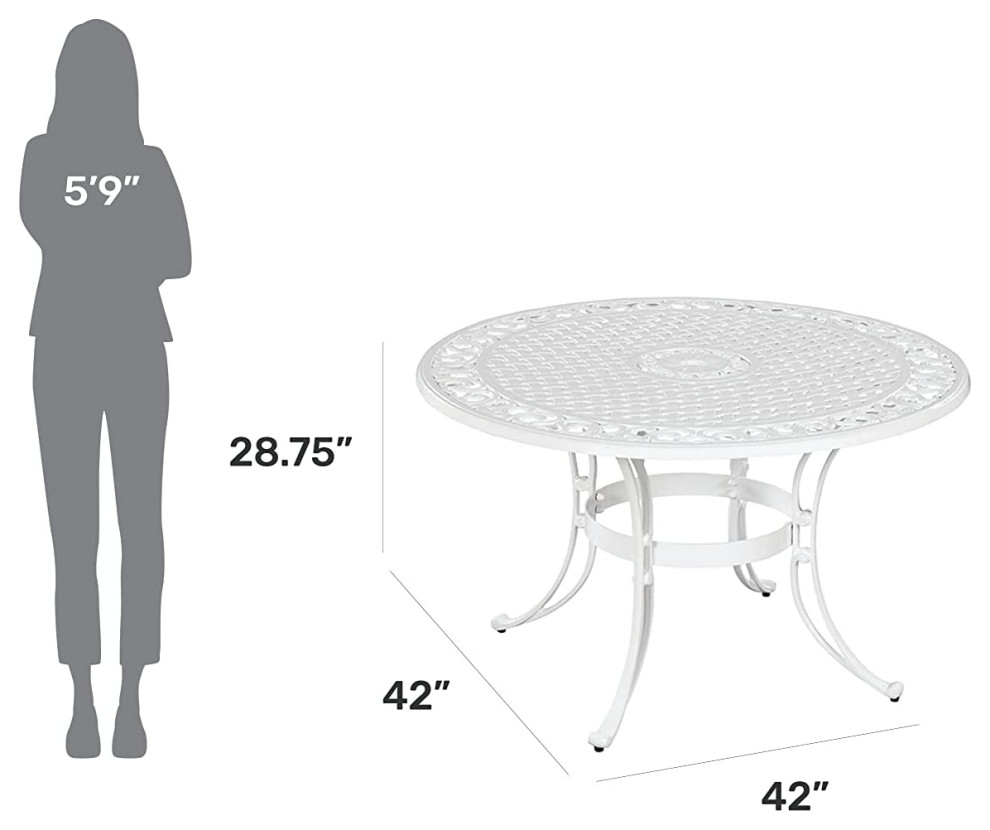 Outdoor Dining Table  Curved Legs With Mesh Patterned Round Top  Off White   Contemporary   Outdoor Dining Tables   by Decor Love  Houzz