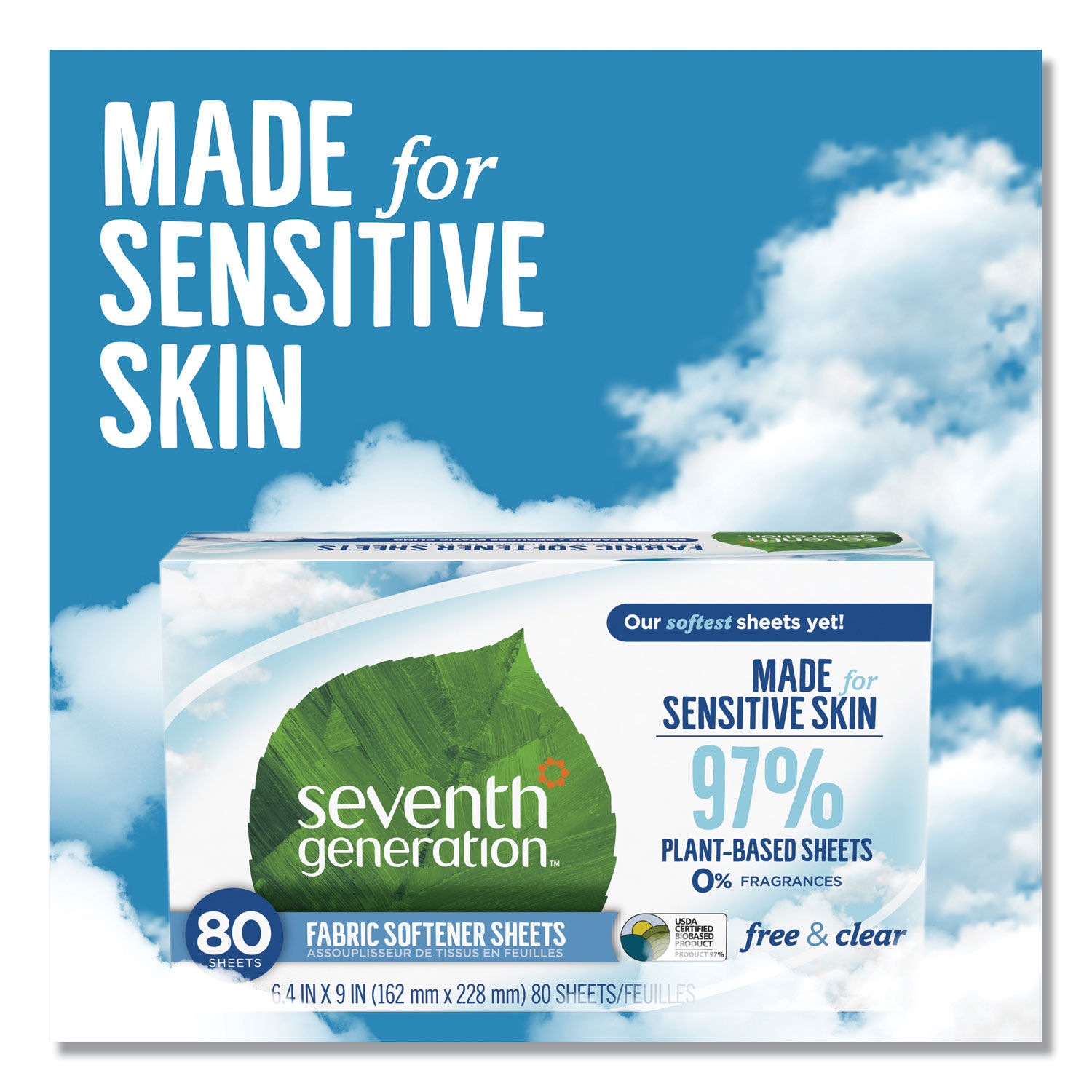 Natural Fabric Softener Sheets by Seventh Generationandreg; SEV44930CT