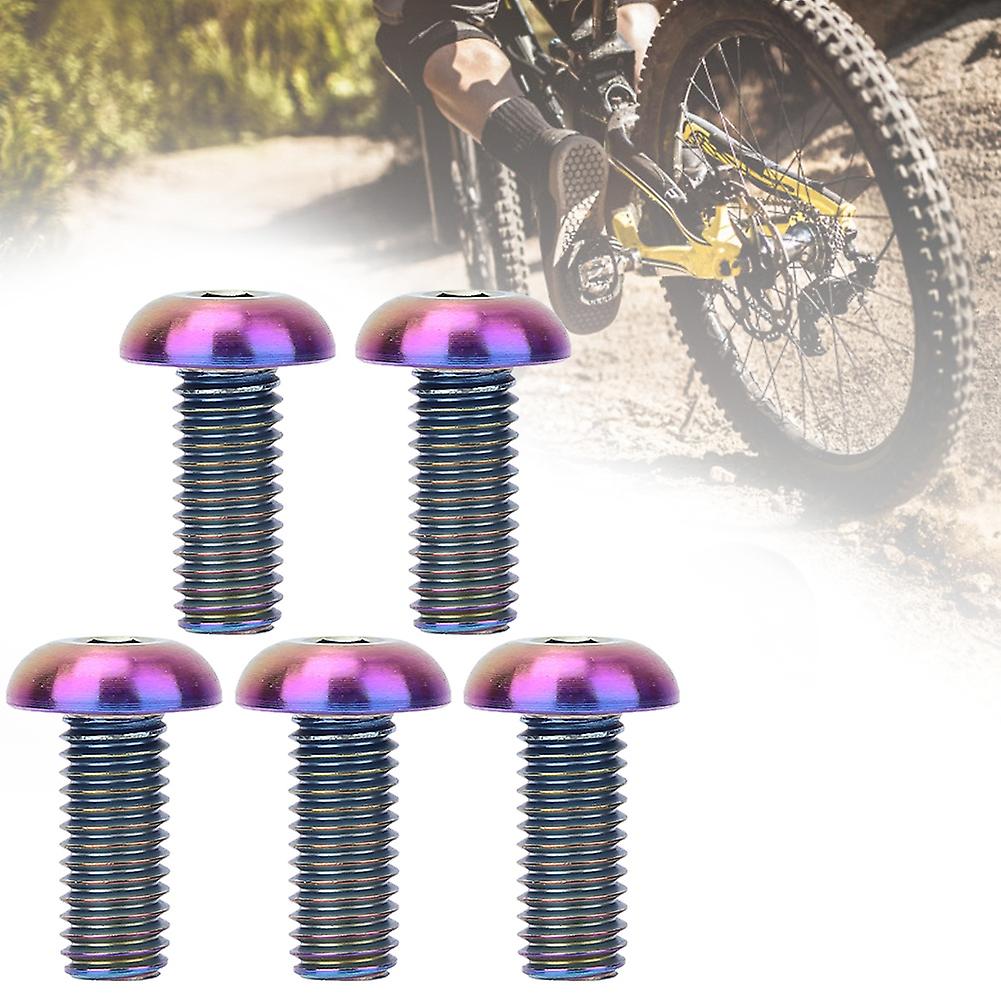 5pcs / Pack Titanium Alloy M5*12 Bicycle Water Bottle Cage Bolts M5*10 Disc Brake Screws(m5*12 Colorful )