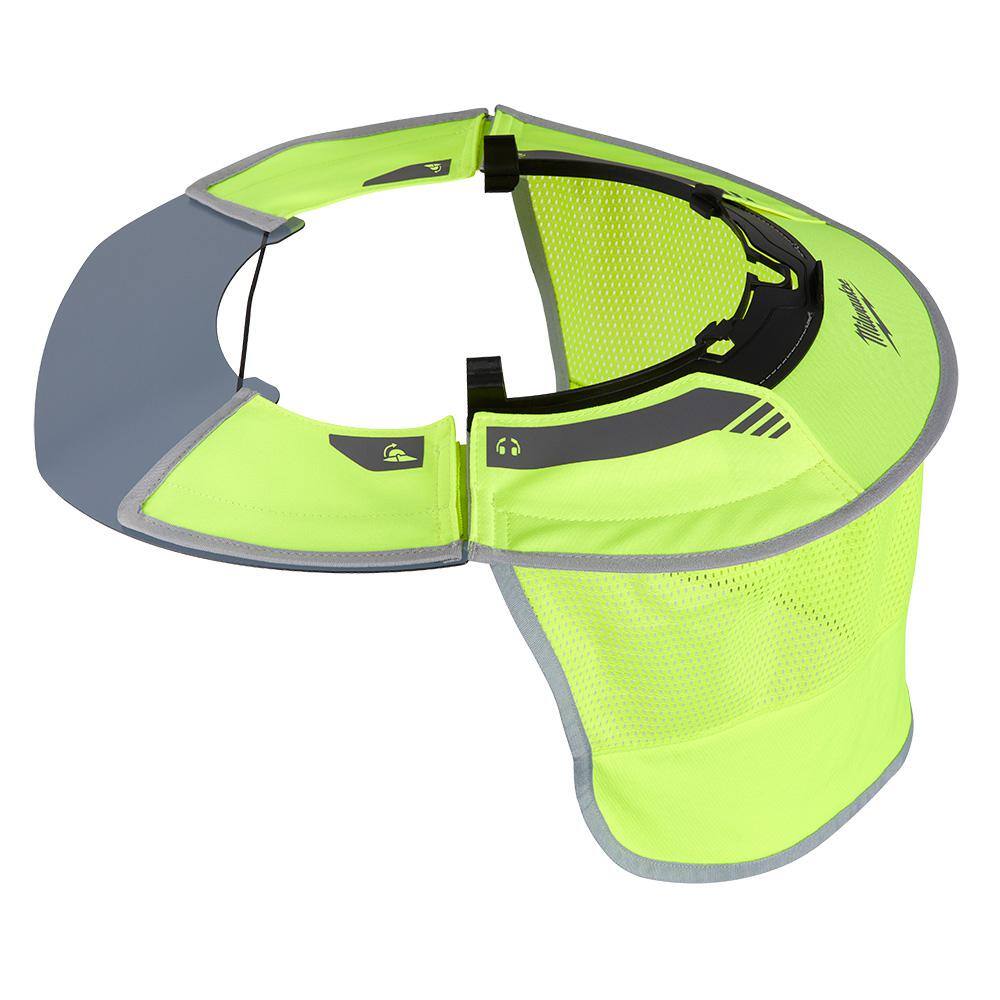 MW BOLT Tinted Brim Visor with High Visibility Yellow Mesh Sunshade and 360-Degree UV Protection 48-73-1072