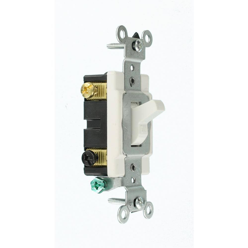 Leviton 20 Amp Commercial Double-Pole Toggle Switch White R52-0CSB2-2WS