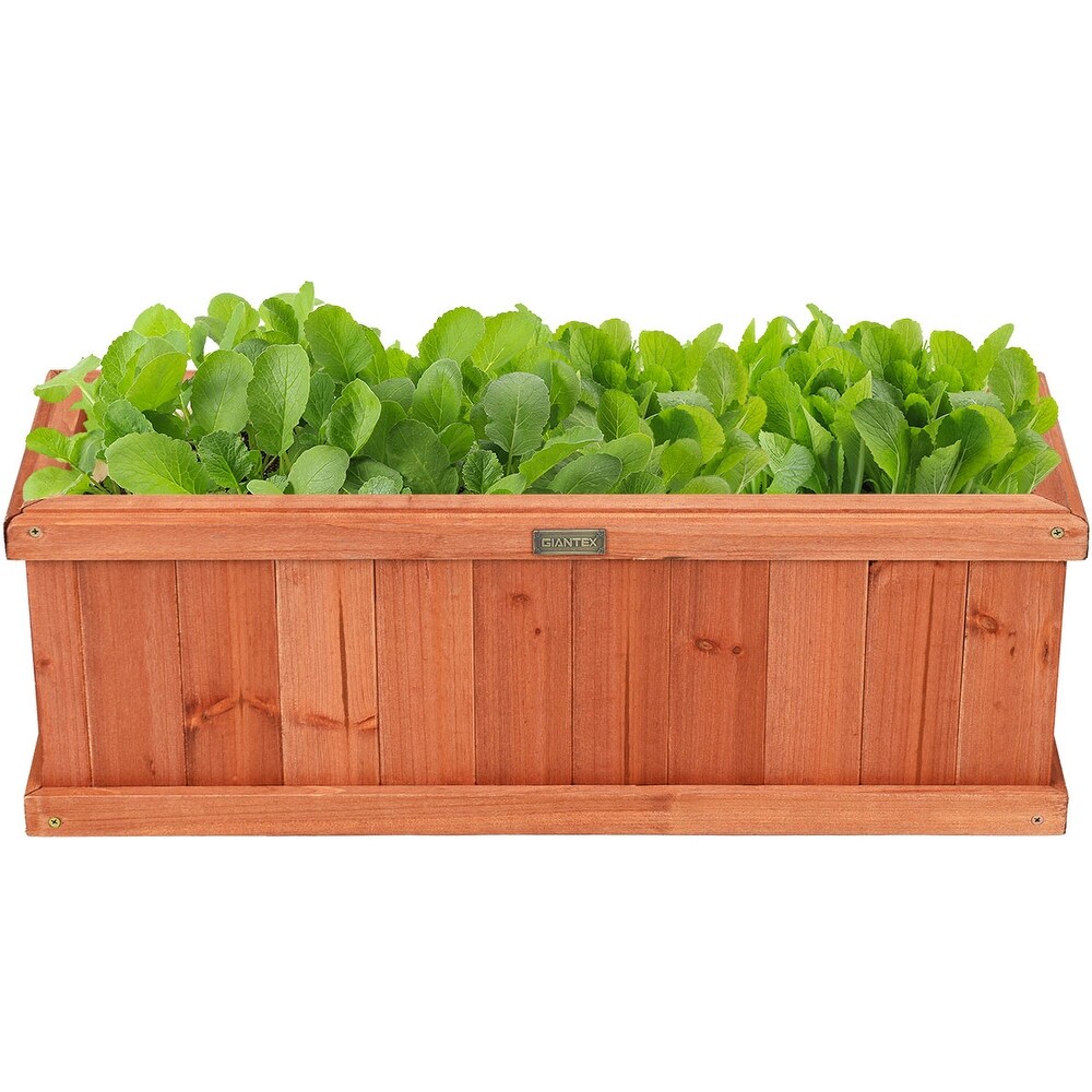 28/36/40 Inch Wooden Flower Planter Box Garden Yard Decorative Window