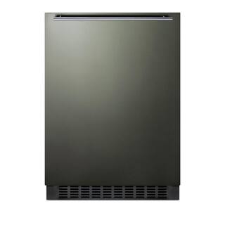 Summit Appliance 24 in. W 4.6 cu. ft. Mini Fridge in Black Stainless Steel without Freezer FF64BXKSHHE