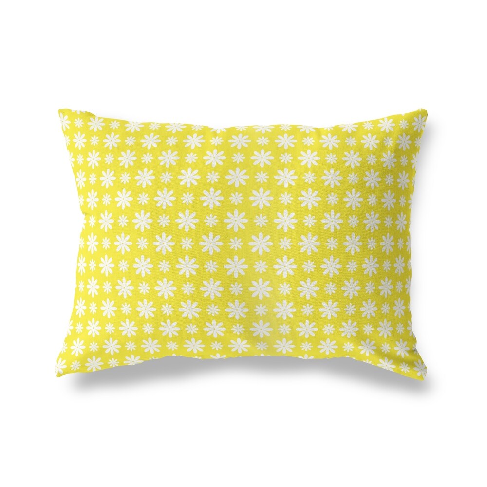 FLOWER SHOWER YELLOW Lumbar Pillow By Kavka Designs