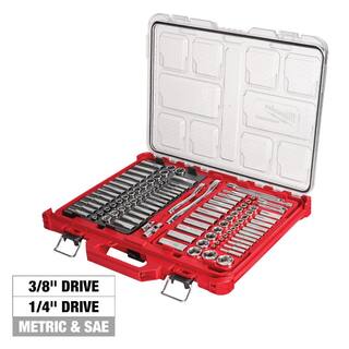 MW 38 in. and 14 in. Drive SAEMetric Ratchet and Socket Mechanics Tool Set with PACKOUT Case (106-Piece) 48-22-9486