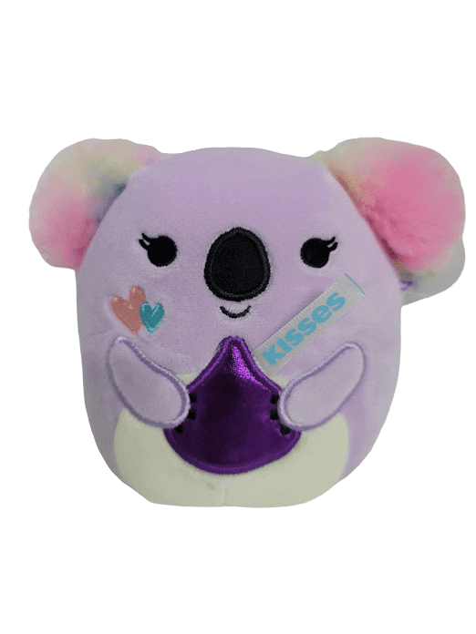 Squishmallows Official Kellytoys Plush 5 Inch Renate the Purple Koala holding Hershey's Kisses Chocolate Ultimate Soft Plush Stuffed Toy