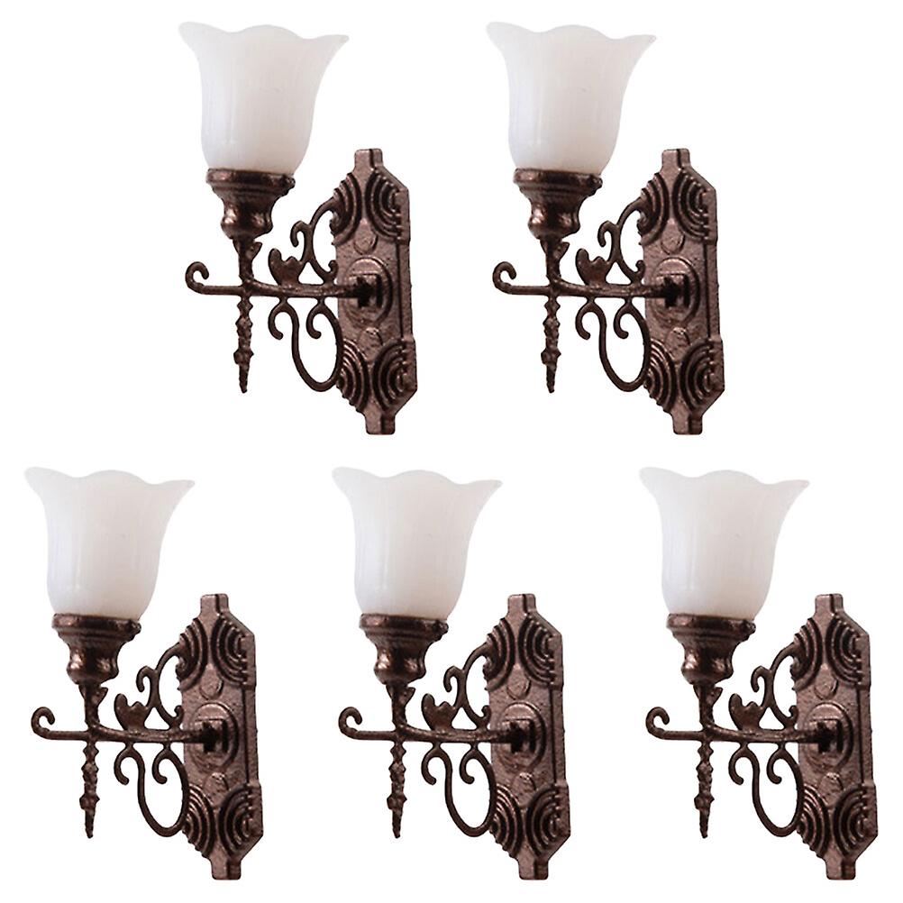 5pcs Mini House Wall Lamps Miniature Wall Lights Doll House Miniature Wall Lamps