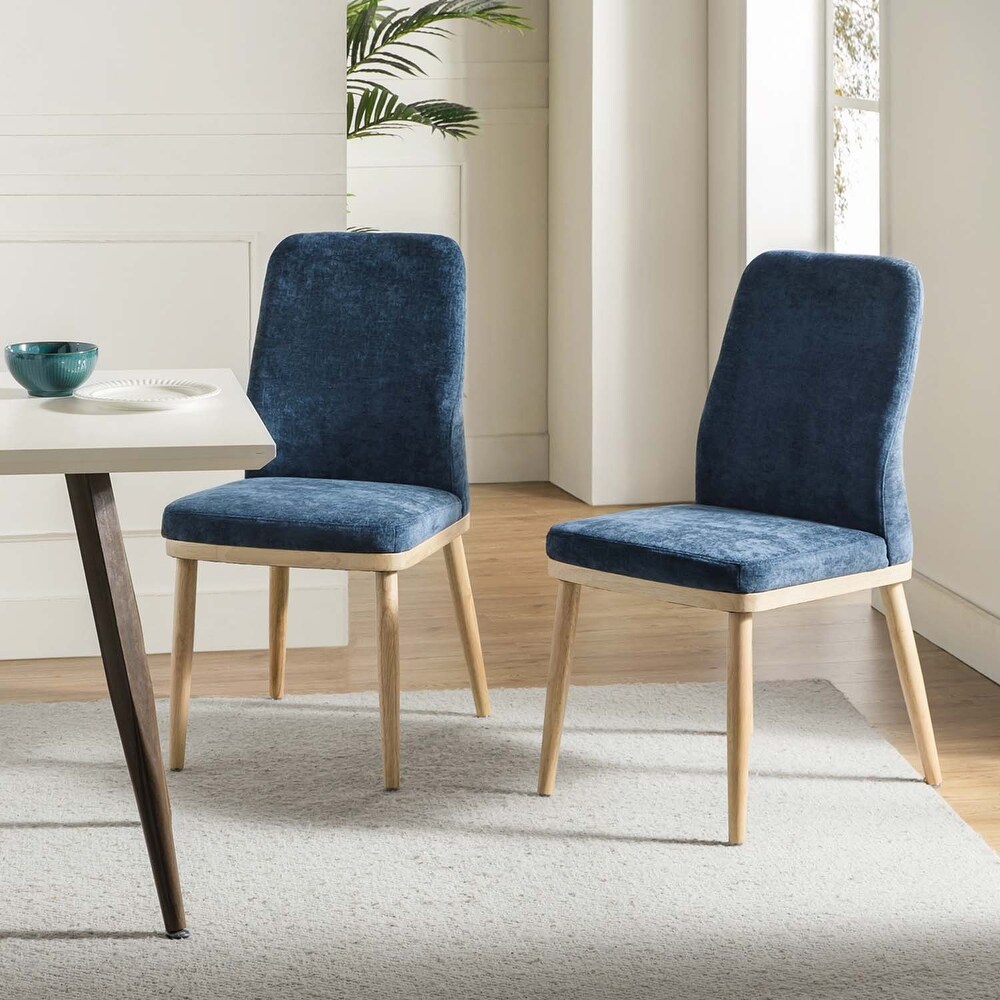 Emilia Mid century Modern Upholstered Dining Chair Set of 2 by HULALA HOME