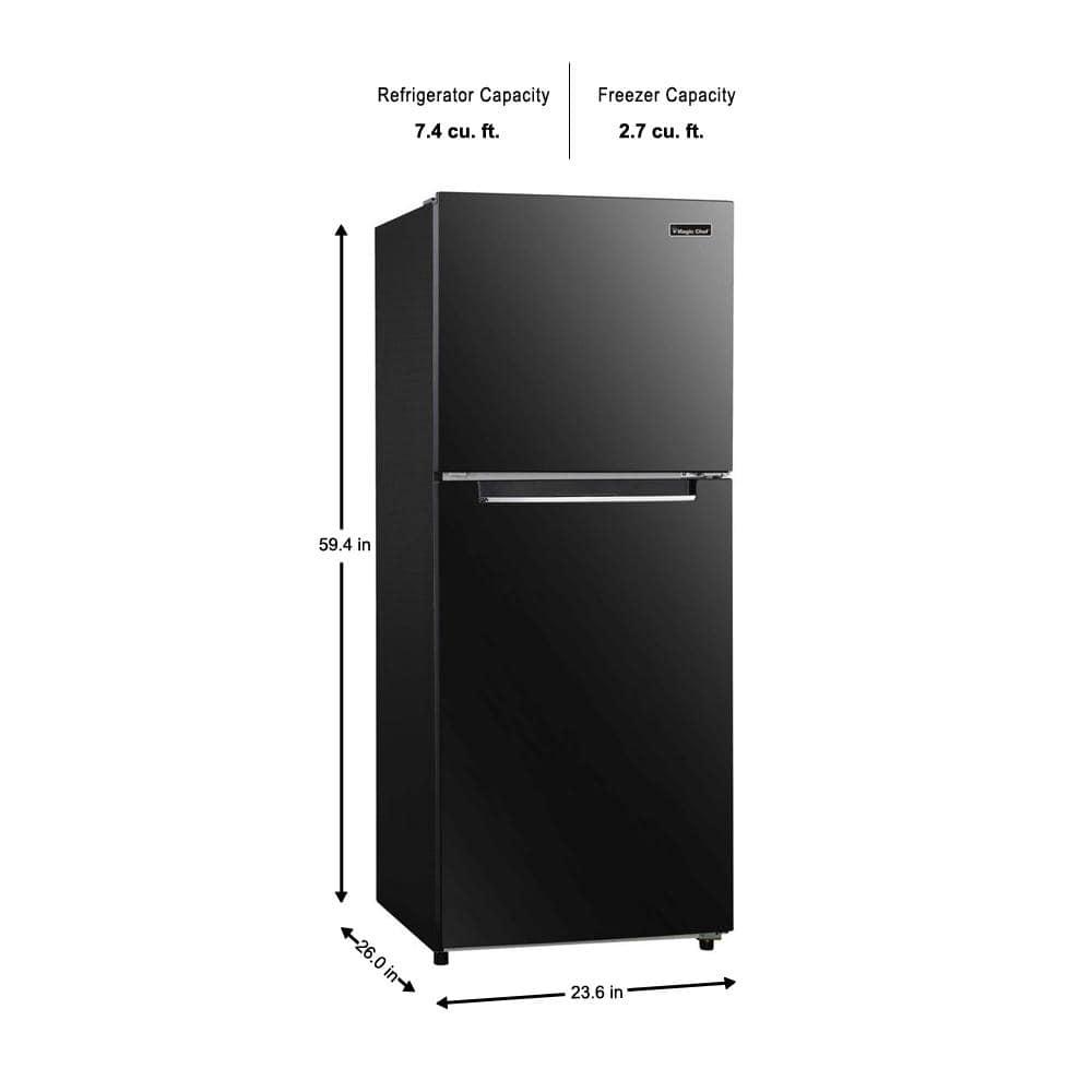 Magic Chef 101 cu ft Top Freezer Refrigerator in Black